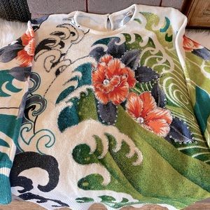 Vintage ‘Cudun’ Wave and Floral Sweater